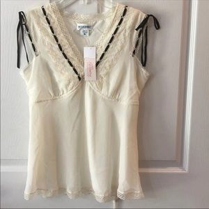 NWT-Motherhood Maternity White Lace Sheer Top Sm